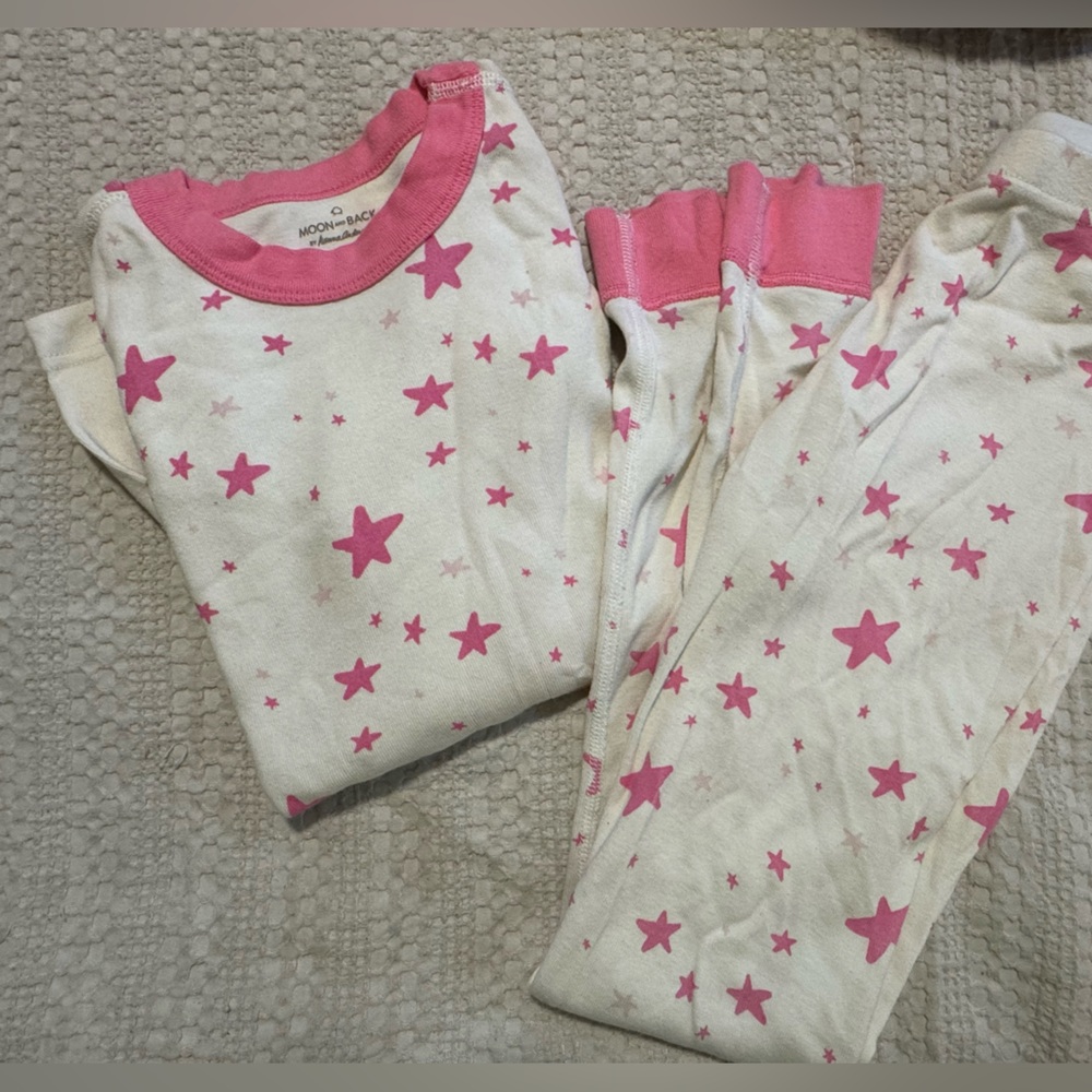 Moon and Back Hanna Andersson Pink Star Pajama Set